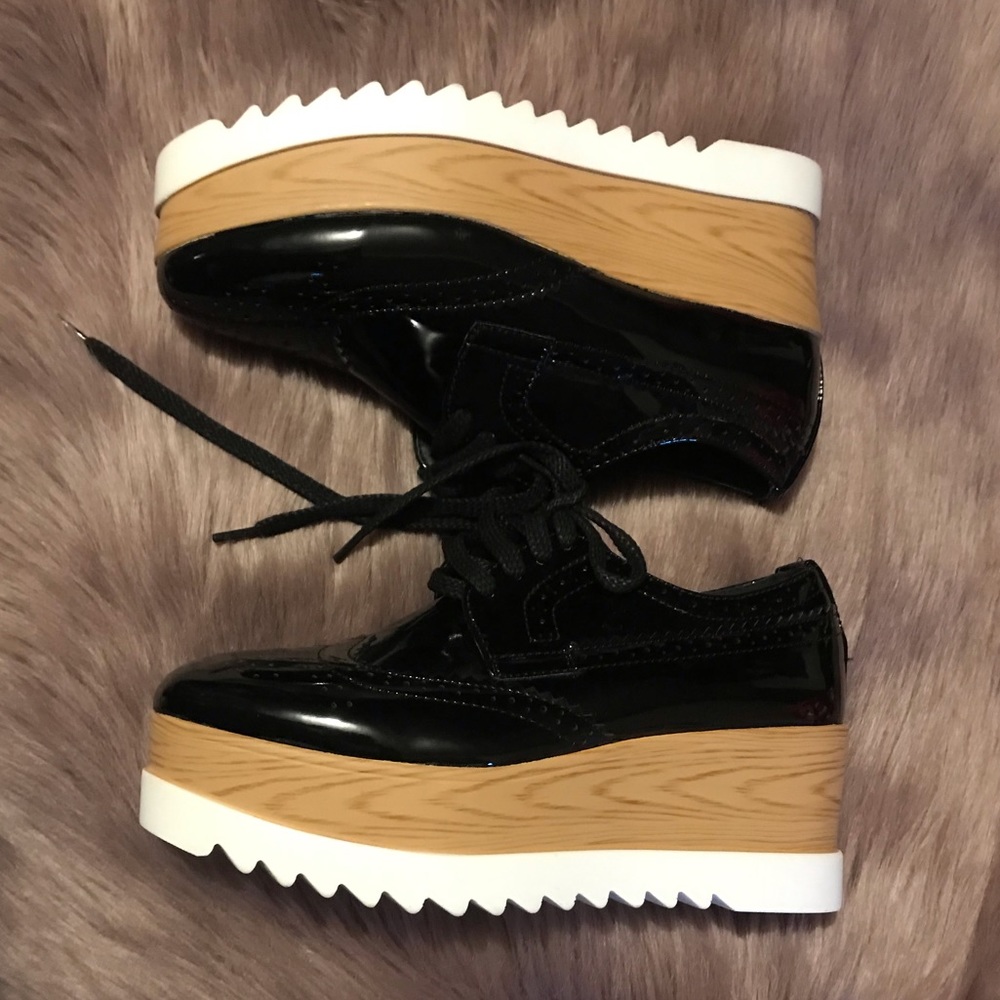 Black platform oxfords new